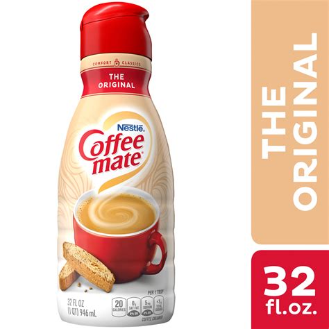 Coffee mate creamer walmart - One 32 fl oz bottle of Coffee mate French Vanilla Flavored Fat Free Liquid Coffee Creamer. Coffeemate French Vanilla fat free creamer adds the classic taste of vanilla to your morning cup. This non dairy creamer is gluten free and cholesterol free. Convenient bottle with a snap lid makes it easy to add the right amount of flavor every time.